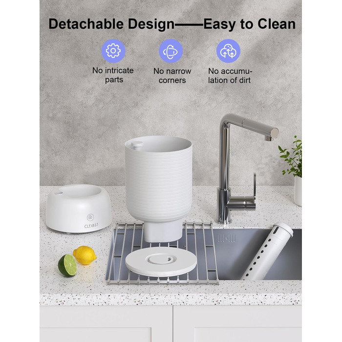 Зволожувач повітря CLEVAST, ультразвуковий зволожувач повітря з верхнім заповненням 3 л Cool Mist безшумний, зволожувач повітря дл