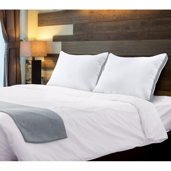 Подушки для сну на боці Utopia Bedding (2 шт.), високоякісні подушки для ліжка, для сну на боці, сіра ластовица, розмір &quotqueen-size&quot, 45,7 x 66 см (UB760-2) сіра &quotqueen-size&quot (2 шт.)