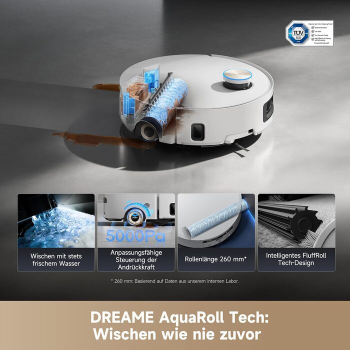 Робот-пилосос Dreame Aqua10 Ultra Roller Complete з роліковим шваброю AquaRoll, білий