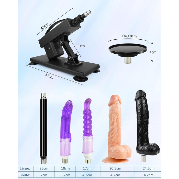 Секс-машина iKenmu для жінок, автоматична з фалоімітатором, регульована інтенсивність, присоска