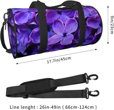 Спортивна сумка для подорожей, фіолетова з квітковим принтом, дорожня сумка на ніч, чорна, універсальний розмір