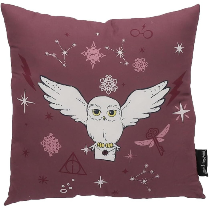 ГАРРІ ПОТТЕР - Комплект пледа та подушки з Гедвігою про Гаррі Поттера - М&39який плед 100x140 см та квадратна подушка 35x35 см