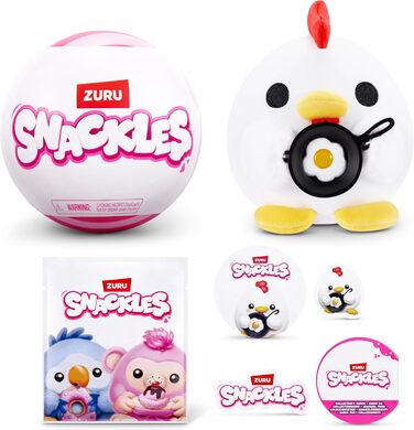 М'яка іграшка Snackles 13 см, Серія 1 від ZURU, з аксесуаром-перекусом