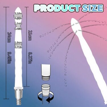 Анальна душова насадка з силікону, 24 см, 8 отворів, біла