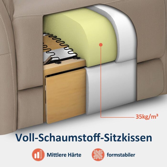 Крісло для телевізора M MCombo з електричним регулюванням, крісло-реклайнер з функцією відкидання, масажне крісло, висота 3 см біля стіни, крісло для телевізора для невеликих приміщень, USB-порт та поперекова подушка, вітальня, 7063 (бежево-коричневий)