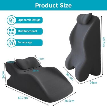 Подушка для читання для ліжка та дивана, багатофункціональна клиноподібна подушка, подушка для спини, ергономічна клиноподібна подушка з піни з ефектом пам&39яті для підтримки спини, шиї та ніг, для відпочинку, гри, читання або перегляду телевізора