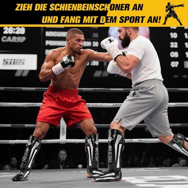 Накладки на гомілки для кікбоксингу, регульовані надзвичайно товсті накладки на ноги із захистом підйому стопи, професійні накладки на гомілки та підйом стопи для муай-тай, ММА, боксу, кікбоксингу, чорні, розмір L 160-185 см (розмір за вагою)