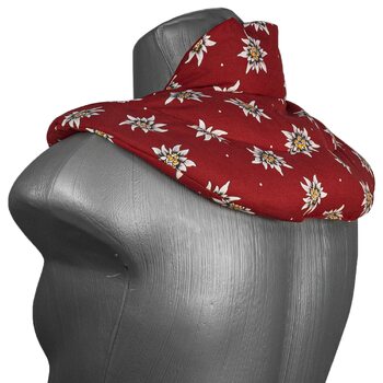 Подушка для шиї GIRAFFENLAND з коміром-стійкою, квітка едельвейса - подушка з вишневих кісточок - подушка для шиї, нагрівальна подушка - дуже затишна грілка для шиї