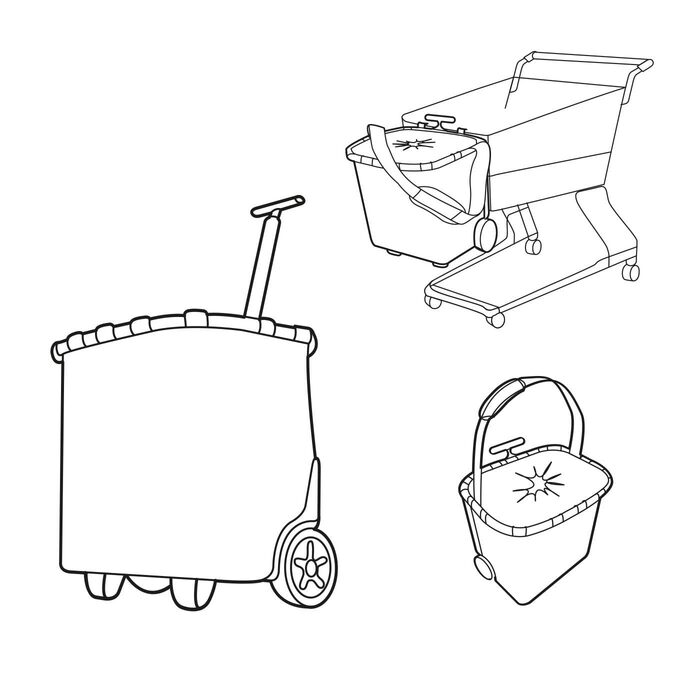 Портативна сумка-візок для покупок зі стійким алюмінієвим каркасом, плечовим ременем та знімною сітчастою внутрішньою кишенею Виготовлена з водовідштовхувального матеріалу, обєм 40 л, Dots