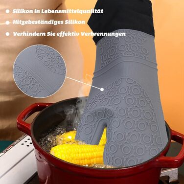 Рукавички для духовки Тримачі для духовки Рукавички для випічки Силікон Набір кухонних рукавичок термостійкий 230C- 2 рукавички дл