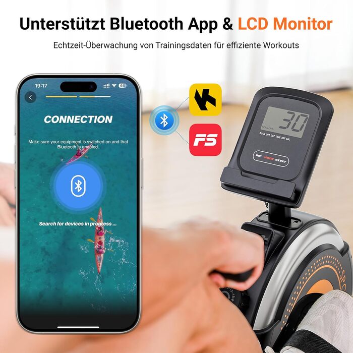 Гребний тренажер Dripex для домашнього використання, Гребні тренажери вантажопідйомністю до 160 кг, Магнітний гребний тренажер з 16 рівнями опору, Покращені подвійні рейки, Підключення до додатку Bluetooth, РК-монітор, Тихі та компактні гребні тренажери P