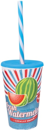Склянка з трубочкою Herevin Fresh Watermelon 0.65 л (161948-029) (6965060)