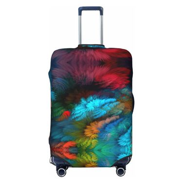 Чохол для валізи абстрактний кольоровий, міцний захист для багажу, підходить для валіз розміром 45.7-81.3 см, малий розмір, Чорний