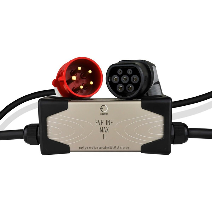 Зарядний кабель EVEXPERT Type 2 Schuko, Eveline Max I/II, 3,7-22кВт Smart EV зарядний пристрій та мобільна зарядна станція для еле