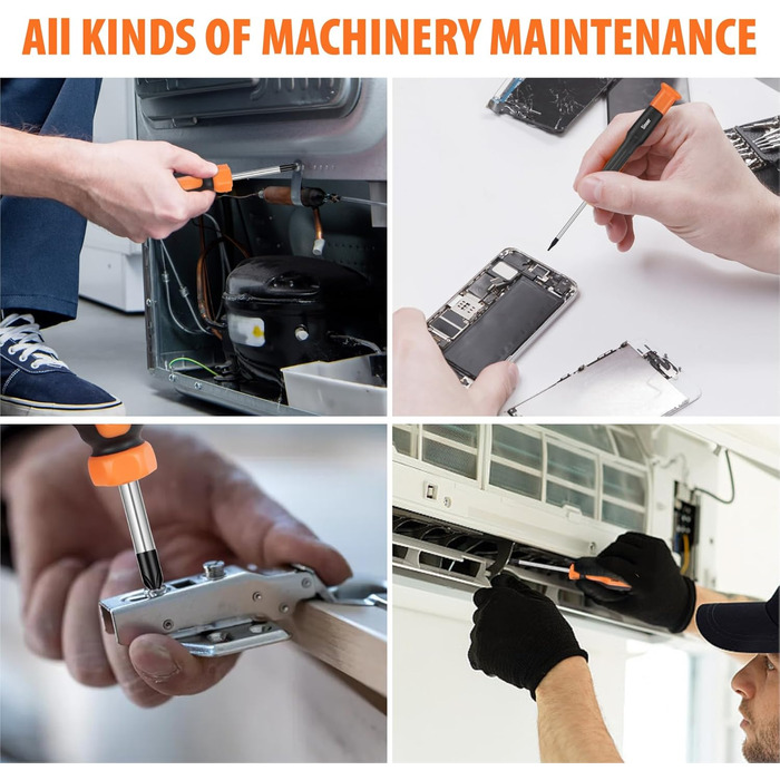 Набір магнітних викруток Sinoer 70 предметів у кейсі плоскі, хрестоподібні, Torx, шестигранники, квадратні, Pozidriv та прецизійні викрутки