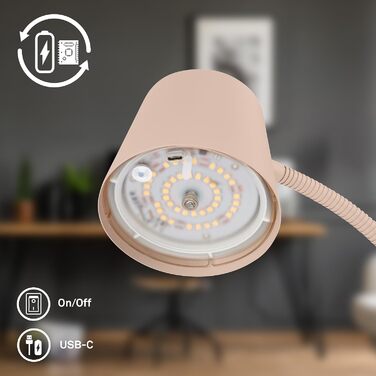 Бездротовий LED-торшер BRILONER з сенсорним димером, тепле біле світло, бежевий, 126,5 см