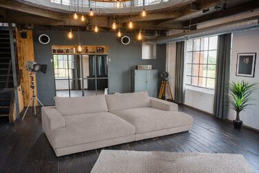 Шнур для великого дивана KAWOLA Madeline Вічний дизайн та елегантність Зручний мега-диван Ідеально підходить для ігор та відпочинку, сіро-коричневий, поліестер