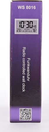 Настінний годинник на радіокеруванні з індикатором температури, пластик, сріблястий, маленький 22.5 x 14.3 x 2.4 см Сріблястий оди