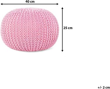 Модний пуф Beliani з рожевої бавовни 40x25 см Conrad