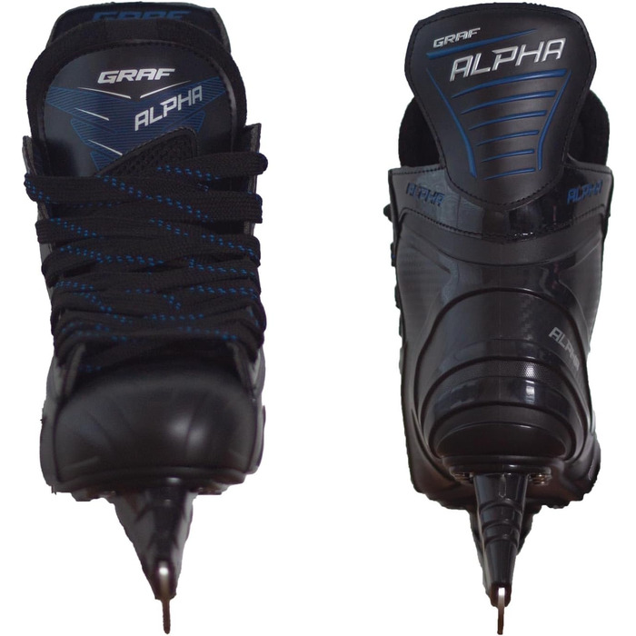 Ковзани Alpha GRAF для дорослих, людей похилого віку, для відпочинку, хокею, чорно-сині, унісекс, розмір 43