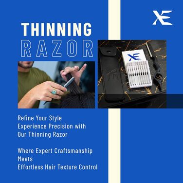 Бритва XE Hair Styling Barber Thinning Razor - гребінець із нержавіючої сталі, ідеальна бритва для укладання піря, бритва для структурування волосся та шарування для салонного та домашнього використання
