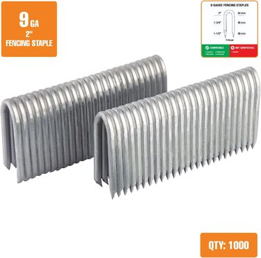 Скоби для огорожі з оцинкованої сталі Freeman FS105G1916 1-9/40,6 см, 10,5 калібру (1500 штук), FS9G2 9 калібру, 2&39