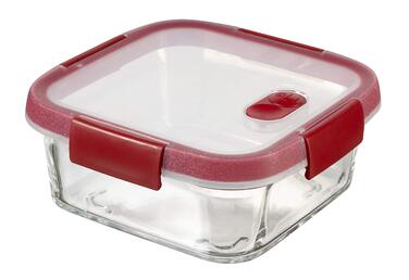 Контейнер для приготування їжі Keter Cook Glas, прозорий/червоний, 33 x 18 x 10.7 см, Скло Smart Glass, 0.7 л, окремо