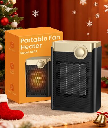 Енергозберігаючий електричний вентилятор-обігрівач, електричний обігрівач потужністю 1500 Вт з керамічним нагрівальним елементом PTC, 3 режими, портативний обігрівач із захистом від перегріву та перекидання, для ванних кімнат, спалень, кемпінгу в приміщен