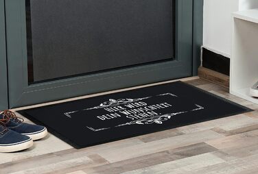 Персоналізований килимок для дверей з бажаним текстом (3 рядки) - оригінальний подарунок - нековзний килимок, що вловлює бруд, вхідний килимок, килимок для дверей для використання всередині та зовні приміщень Різдво Подарунок на новосілля (Чорний 50x35см)