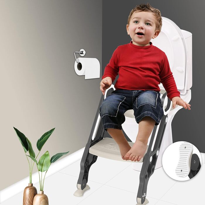 Дитяче сидіння для унітазу KIDIZ, крісло для унітазу зі сходинками та ручками, Складне дитяче сидіння для унітазу, горщик, горщик,