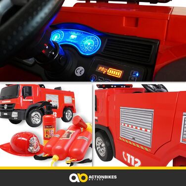 Дитячий електромобіль пожежна машина SX1818 2.4 Ghz пульт дистанційного керування - 2 шт. 12 вольт 35 Вт двигун - сирена - синє св