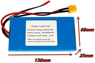 Акумулятор для електровелосипеда 24V 8000mAh, акумулятор для електровелосипеда 24V 29.4V 8AH з вбудованою системою BMS, водонепроникний ПВХ-акумулятор для двигуна 50W 100W 250W 350W 500W 750W 24V 8AH XT30SM