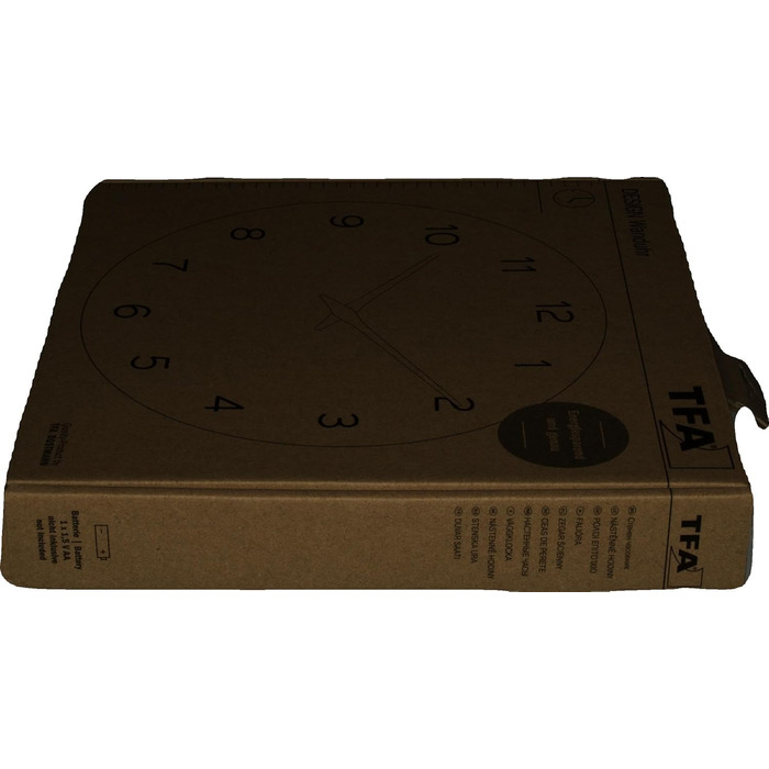 Настінний годинник TFA Dostmann аналог, 60.3054.04, під дерево, кварцовий механізм з тривалим часом автономної роботи, нефритовий