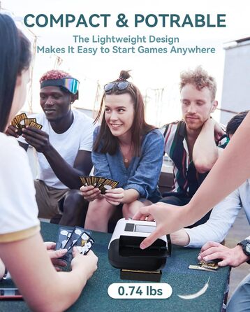 Автоматичний змішувач карт KPAW з двома режимами, акумуляторний електричний змішувач для 1-2 колод карт, тихий змішувач для покеру (Білий X1)