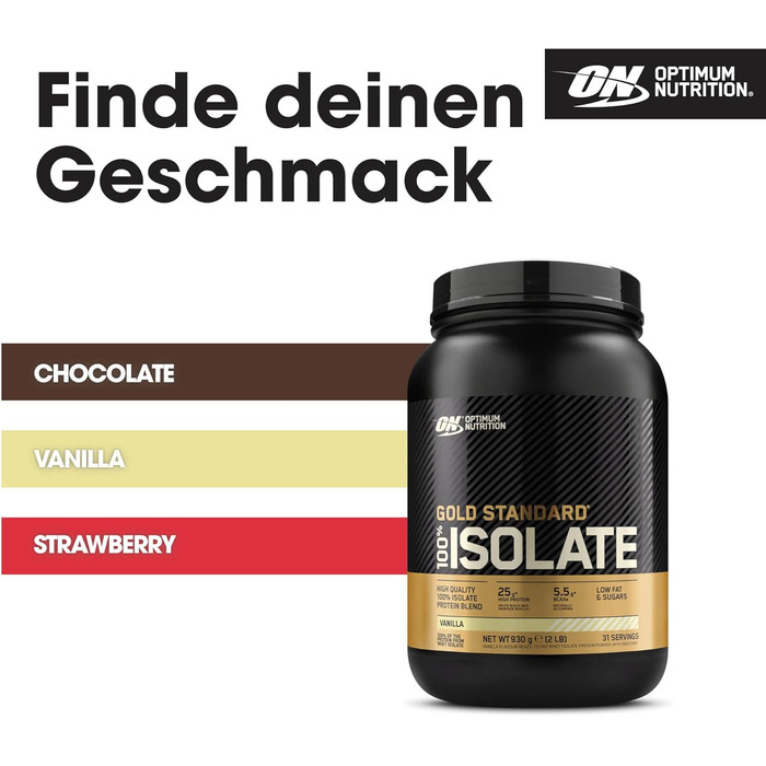 Протеїн Optimum Nutrition Gold Standard 100% Isolate, ваніль, 930 г (31 порція)
