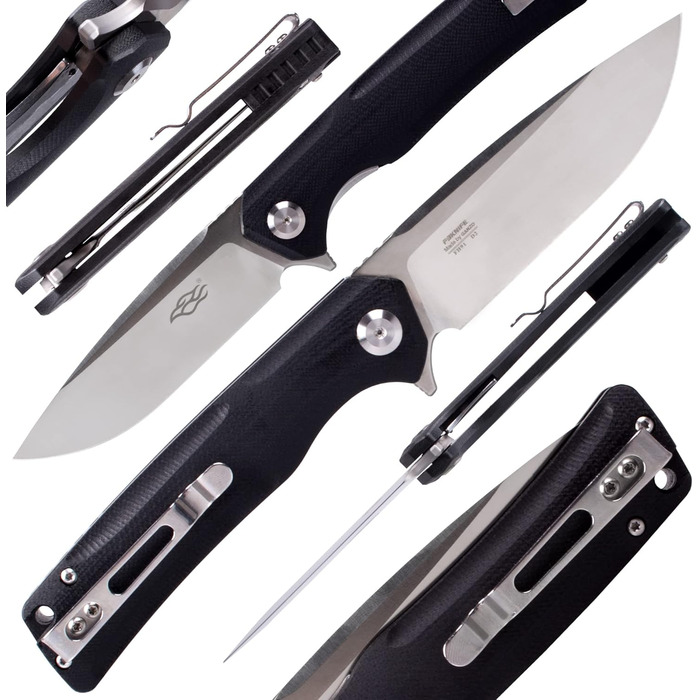 Кишеньковий ніж Ganzo Firebird FH91-BK Сталеве лезо D2 Ергономічна рукоятка G10 протиковзка з кліпсою Кемпінг Риболовля Мисливське