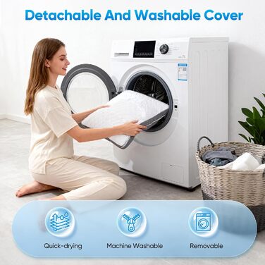 Клиноподібна подушка для ліжка та дивана, Д50xШ50xВ26. Подвійна подушка для читання з чохлом, який можна прати, з піни з ефектом пам&39яті, від хропіння та для більшого комфорту в області шиї та спини.