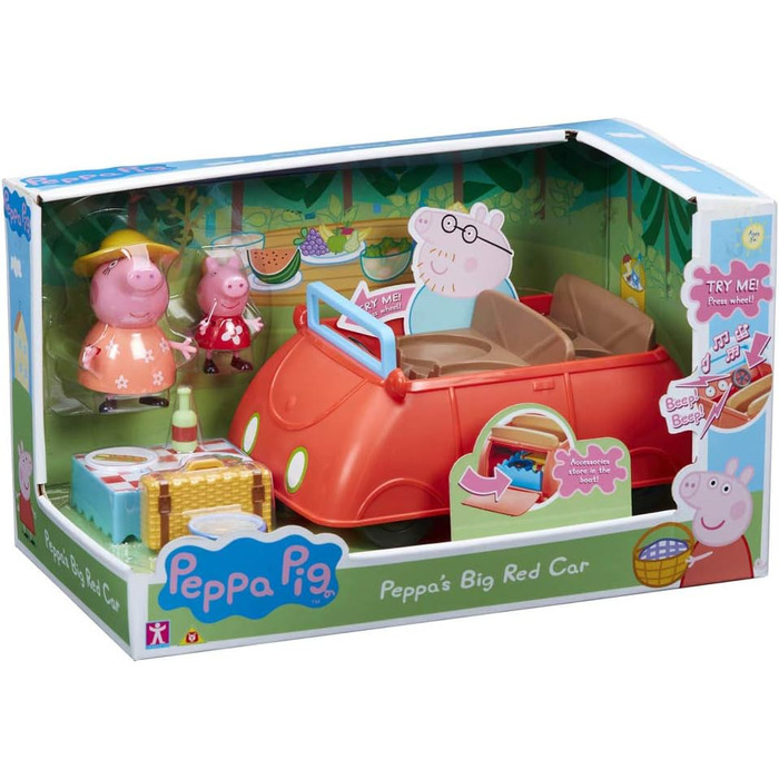 Ігровий набір Peppa Pig, Великий червоний автомобіль з фігурками та пікніком
