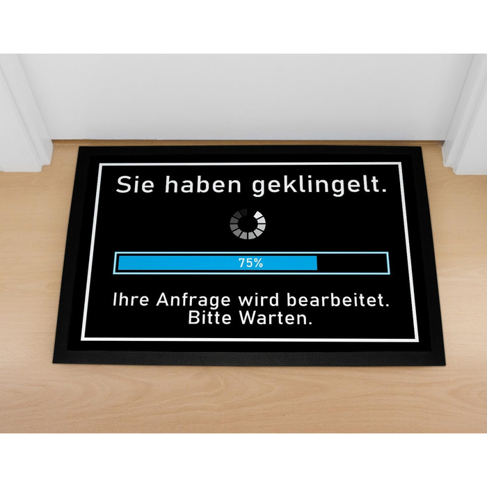 Килимок для дверей MoonWorks із кумедним написом Ви подзвонили. Ваш запит обробляється. Завантаження. Нековзний та придатний для прання. Чорний. 60x40 см. Дзвінок 2. Чорний.