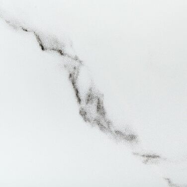 Обідній стіл Beliani із загартованого скла з глянцевою стільницею, мармуровим ефектом та золотими ніжками Mulga.