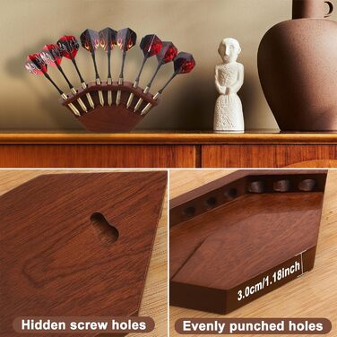 Дерев&39яний тримач для дротиків 2-в-1 та настінне кріплення Високоякісний тримач для дротиків Презентаційна стійка для дротиків Преміальний аксесуар для дротиків, колір горіхового дерева