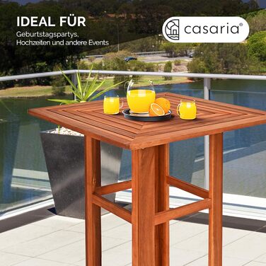 Дерев&39яний стіл Casaria, висота 110 см, 75 x 75 см, прямокутний, масив дерева, рустикальний, для приміщень/вулиці, бістро-стіл, пивний стіл, садовий стіл, стіл для вечірок, барний стіл