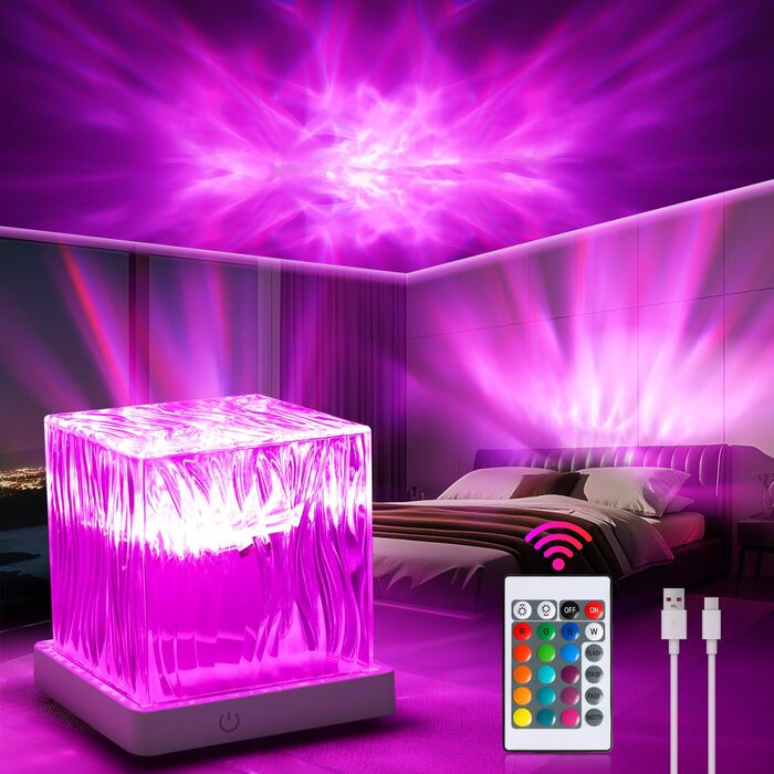 Проектор &quotПівнічне сяйво&quot, світлодіодний 16 кольорів та зміна режиму, сучасний/футуристичний/космічний проектор, спальня/вечірка/ігрова кімната, подарунок на День святого Валентина DENG-2