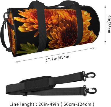 Спортивна сумка для подорожей, жовта, з квітковим принтом, сумка на ніч, чорна, універсальний розмір, дорожня сумка