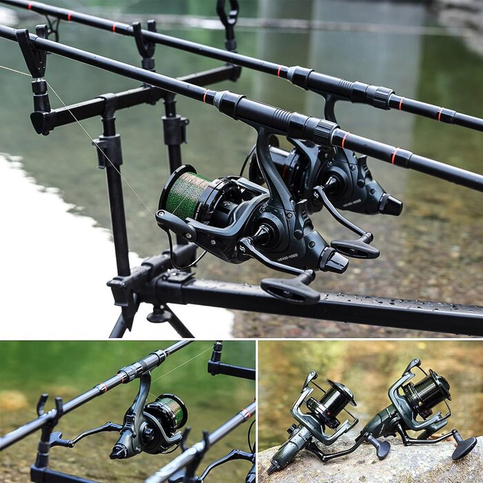 Котушки для лову коропа Sougayilang ME430, котушки для серфінгу/лову коропа великої місткості 11000/12000, 131BB, плавні, високопродуктивні котушки для лову коропа, передавальне число 4,61 для солоної та прісної води