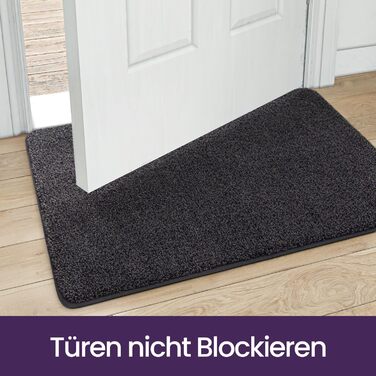 Килимок для дверей DEXI для приміщень 60 x 90 см, нековзний килимок для вловлювання бруду, килимок для дверей, який можна прати в пральній машині, абсорбуючий вхідний килимок, килимок для очищення, вхідний килимок для собак, вхідні двері та коридор, чорно