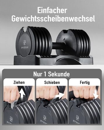 Гантелі BYZOOM FITNESS, що регулюються, 10 кг