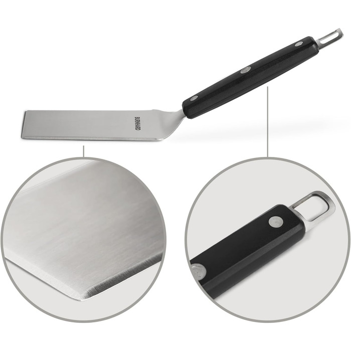 Лопатка для гриля та скребок для гриля BURNHARD, набір 2 шт. з перевертачем бургерів, інструментами для гриля з нержавіючої сталі,