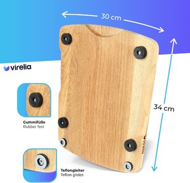 Розсувна дошка Virelia для Thermomix TM6 TM5 з деревини дуба FSC - Ковзаюча рухома дошка без зусиль - Thermomix Аксесуари для Thermomix TM6 TM5