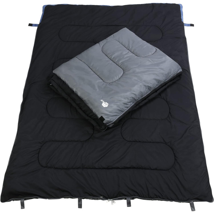 Ваш спальний мішок GEAR 2 Man Marin -7C Ковдра Спальний мішок 220x150 см Двоспальний мішок 3-4 сезони Синій сірий